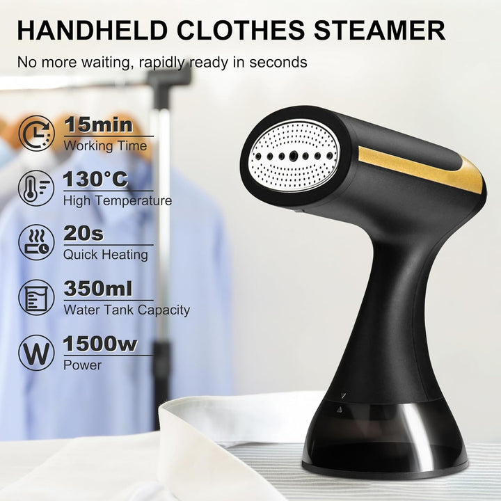 Dampfglätter Kabellos, Dampfglätter Reise 1500W mit 350ml Dampfbürste Steamer Reise Wassertank Kompa