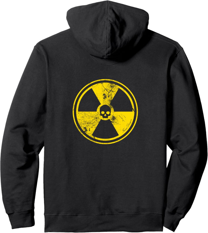 Warnschild Strahlung Atom mit Schädel skull Anti Atomkraft Pullover Hoodie