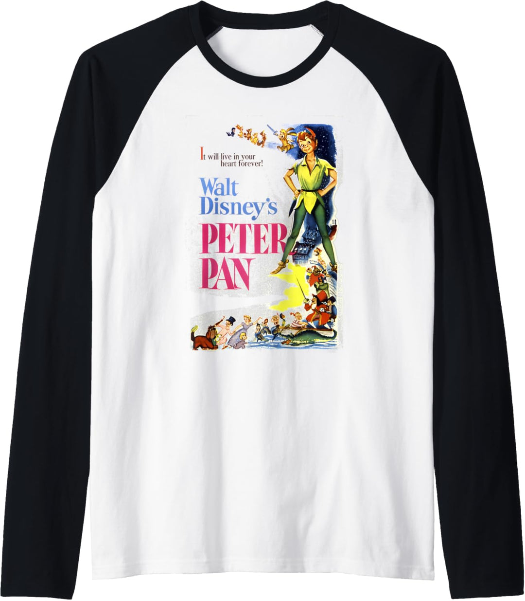 Disney Peter Pan Vintage Poster Raglan