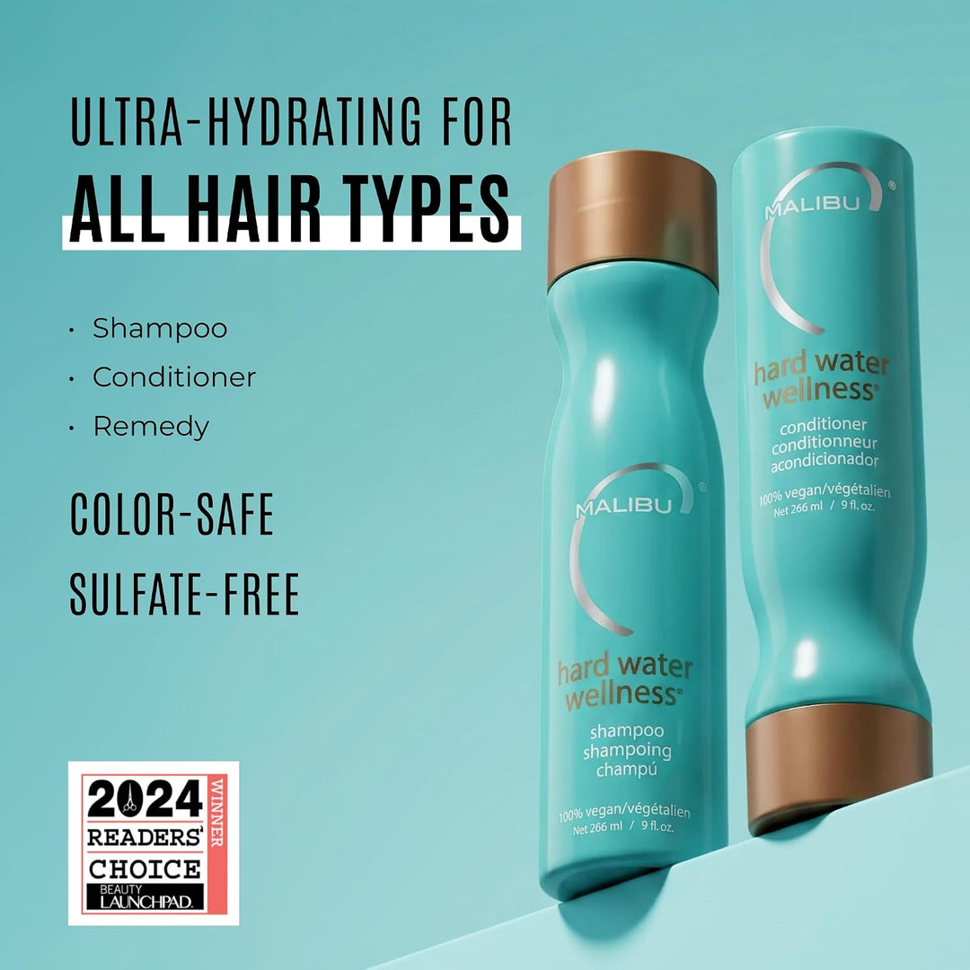 Malibu C Hard Water Wellness Kollektion (Shampoo 266ml + Conditioner 266ml + Color Lock Maske 4 x 5