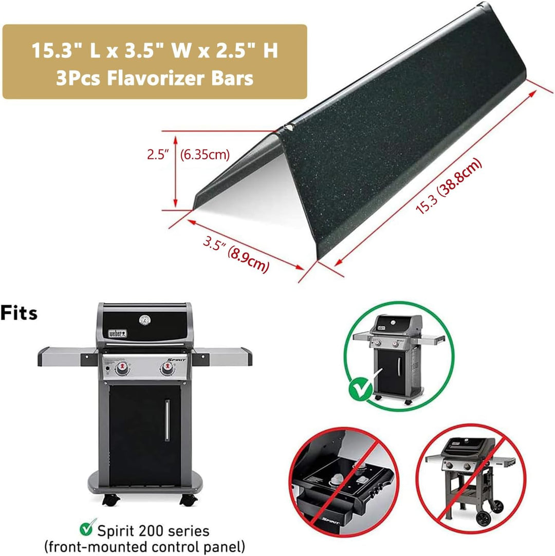 Denmay 7635 38.8cm Porzellan-emailliert Flavorizer Bars für Weber Spirit E/S 210 220 (mit vorderen B