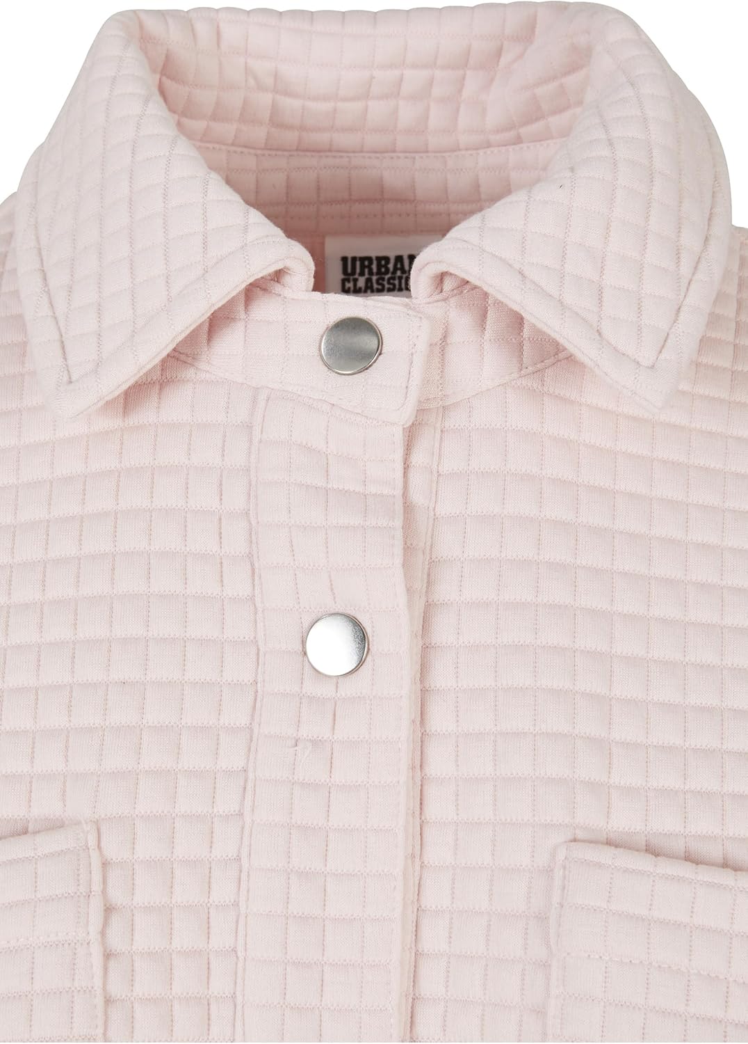 Urban Classics Damen Ladies Quilted Sweat Overshirt Strickjacke S Rosa, S Rosa