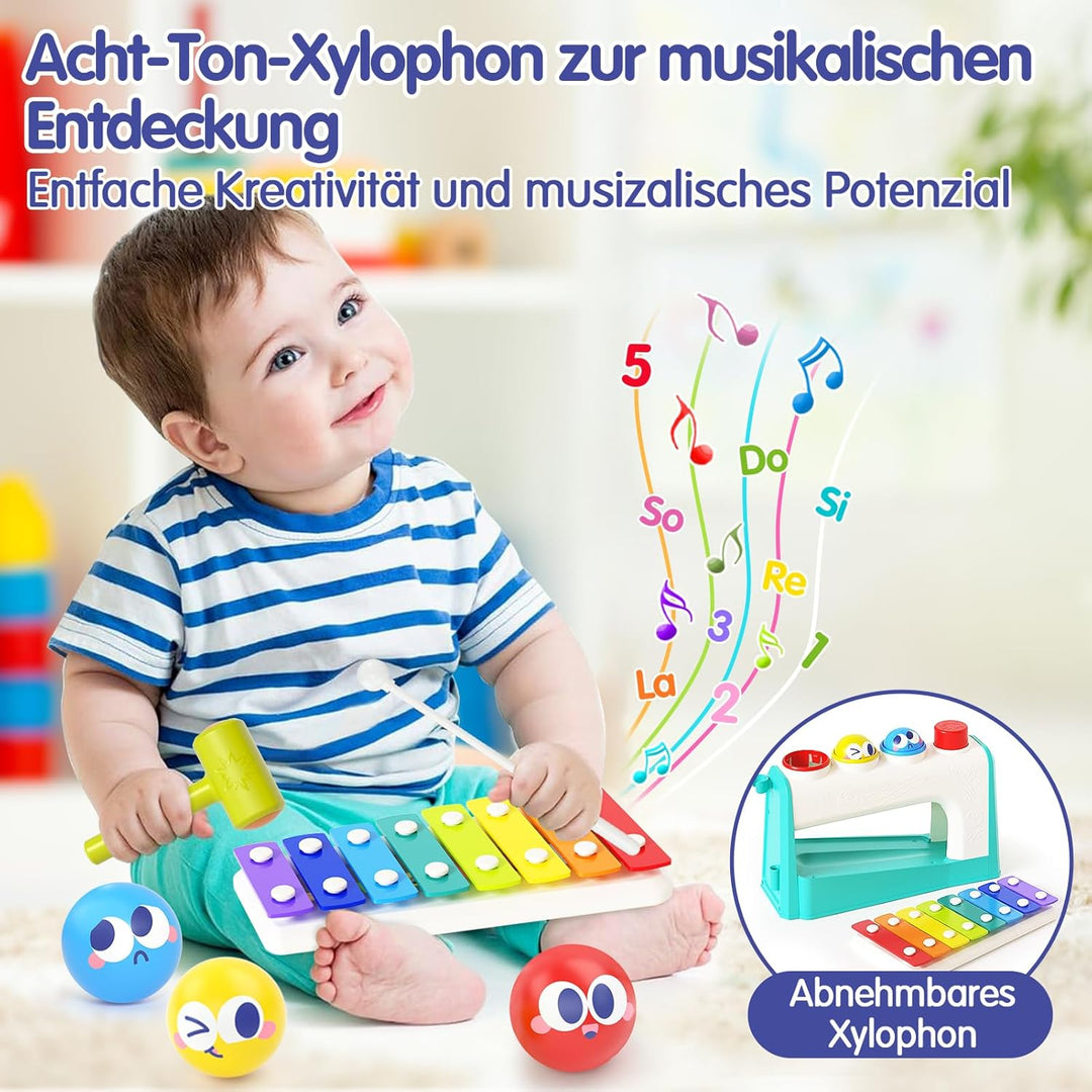 HOLA Spielzeug ab 1 Jahr, Hammerspiel Xylophon Kinderspielzeug ab 1-2 Jahre Baby Geschenk für 1 Jahr