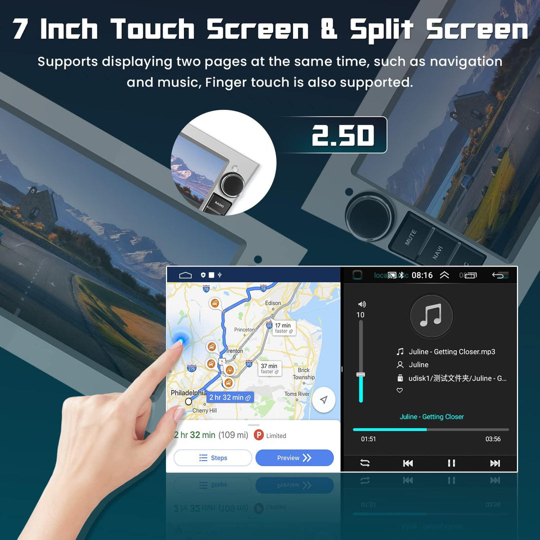 Hikity 1+32GB Android Autoradio 2 Din mit Navi für Opel Astra Corsa Antara, 7 Zoll Touchscreen Radio