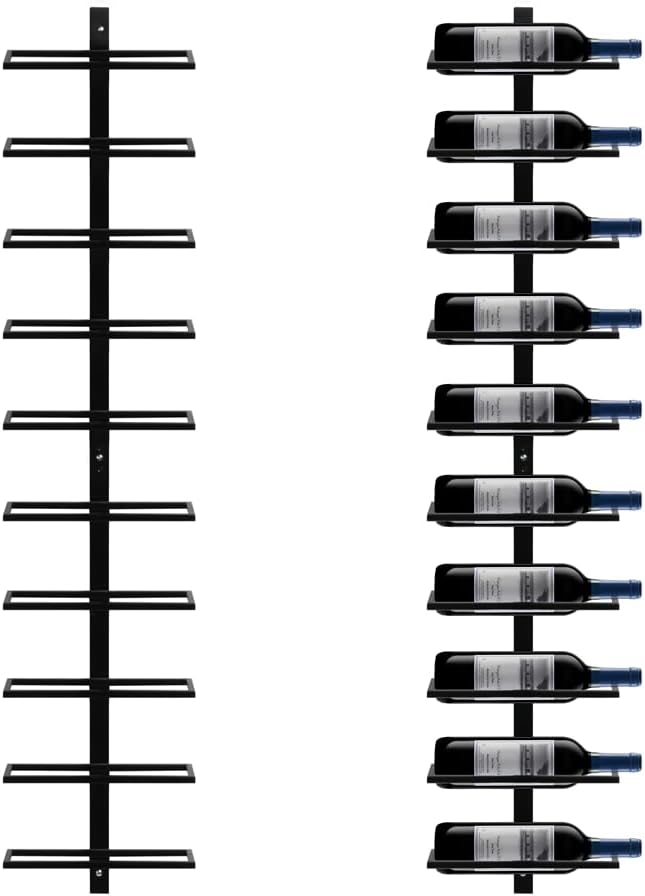 Yaheetech Weinregal Flaschenhalter Flaschenregal Aufbewahrungsregal für die Wand aus Metall 10 Flasc