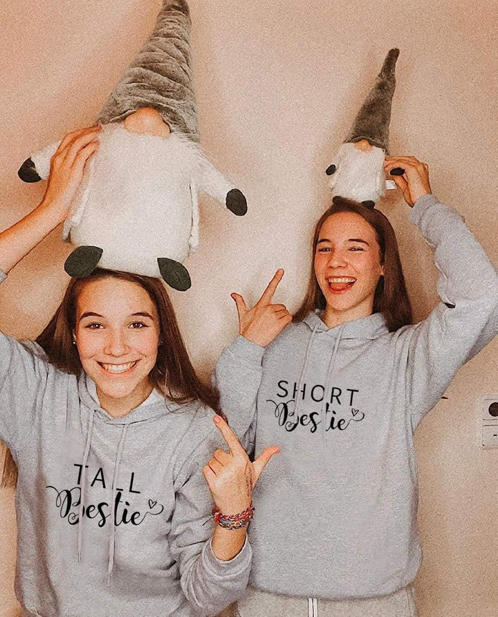 Sevpuikl Best Friends Pullover Weiss Tall Short Best Friend Hoodie BFF Pullover Beste Freundin Pullo