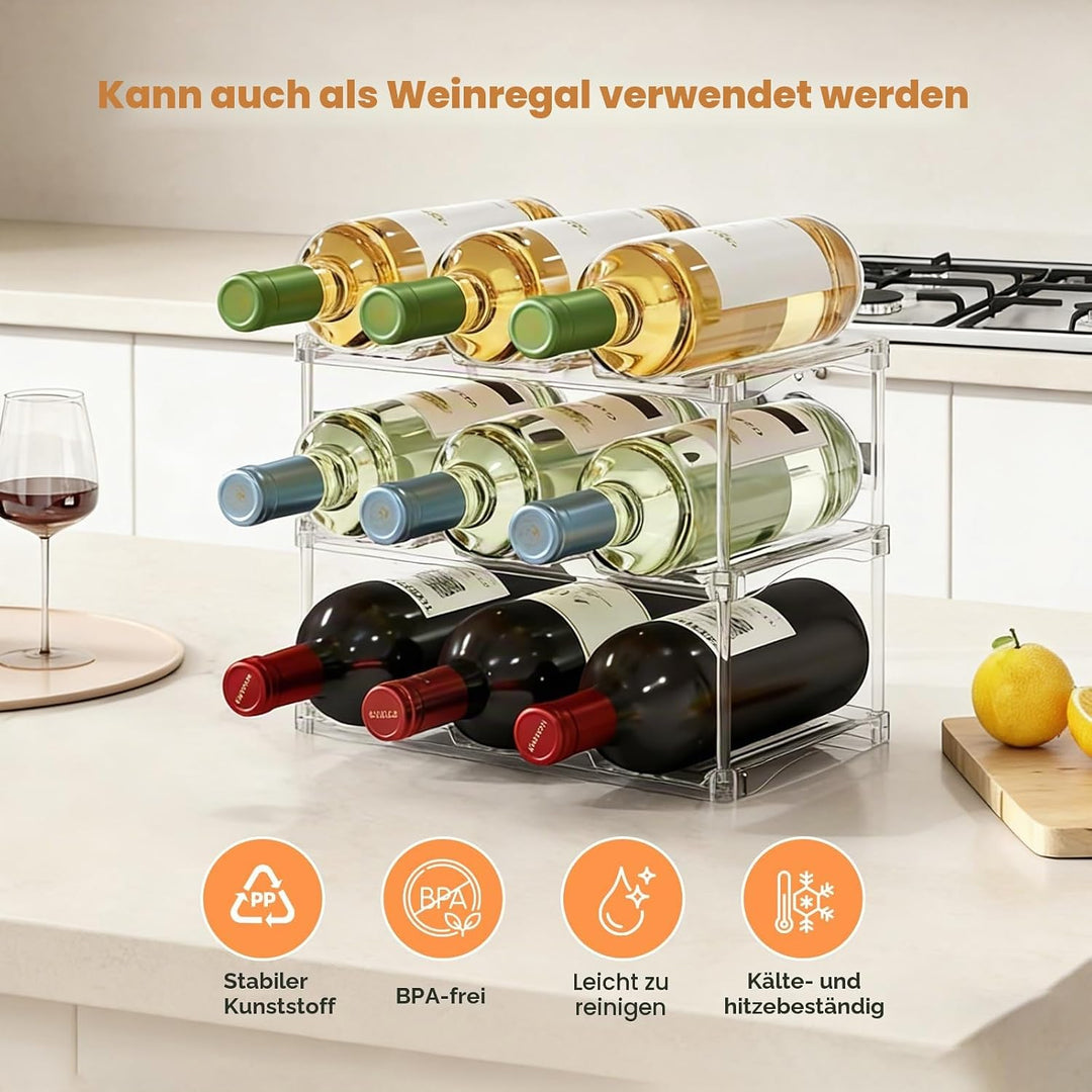 Stapelbarer Flaschenorganizer für Stanley Cup - Transparenter 3 Schichten Weinregal Flaschenhalter f