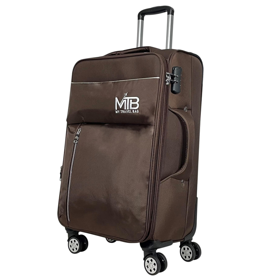 MY TRAVEL BAG Stoffkoffer Reisekoffer Trolley Tasche (M/L/XL/XXL oder 4er Set (Braun, M (Handgepäck)