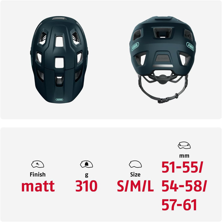 ABUS MTB-Helm MoDrop - robuster Fahrradhelm mit guter Belüftung für Mountainbiker - individuelle Pas