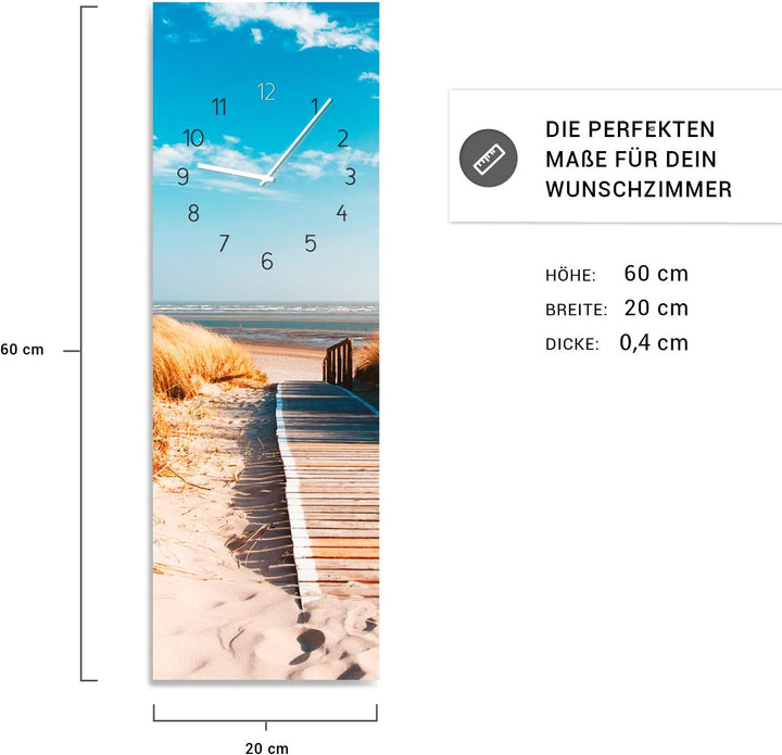 STYLER Wanduhr Sunny - lautlose Uhr aus Glas Made in EU - Glasuhr inklusive Wandaufhängung - Wanduhr