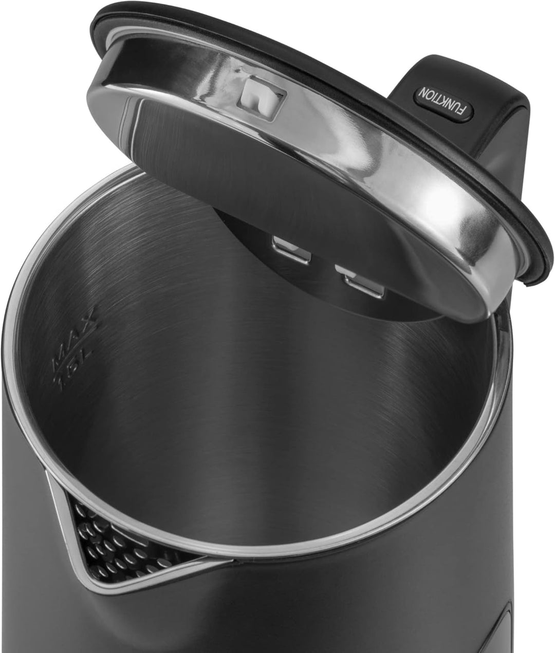 KLAMER Edelstahl Wasserkocher mit Temperatureinstellung 40-100°C, Warmhaltefunktion, mattschwarzes K