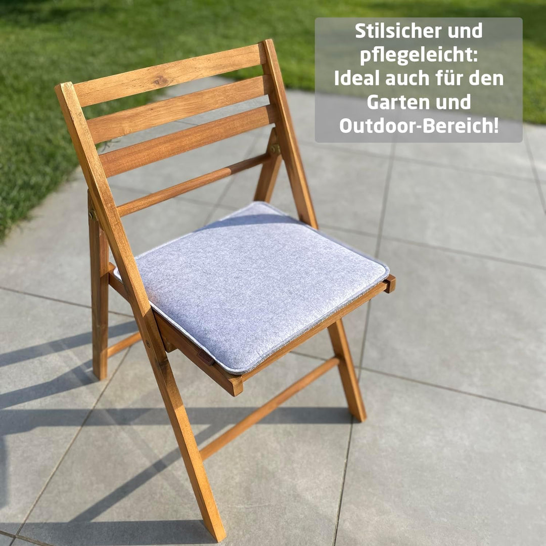 Miqio Design Filz Sitzkissen Eckig mit Antirutschnoppen | 35cm | 2er-Set | Indoor und Outdoor | Nach