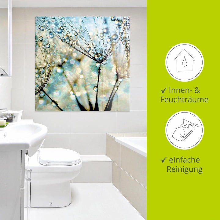 ARTland Glasbilder Wandbild Glas Bild einteilig 40 x 40 cm Quadratisch Wellness innere Ruhe Pflanzen