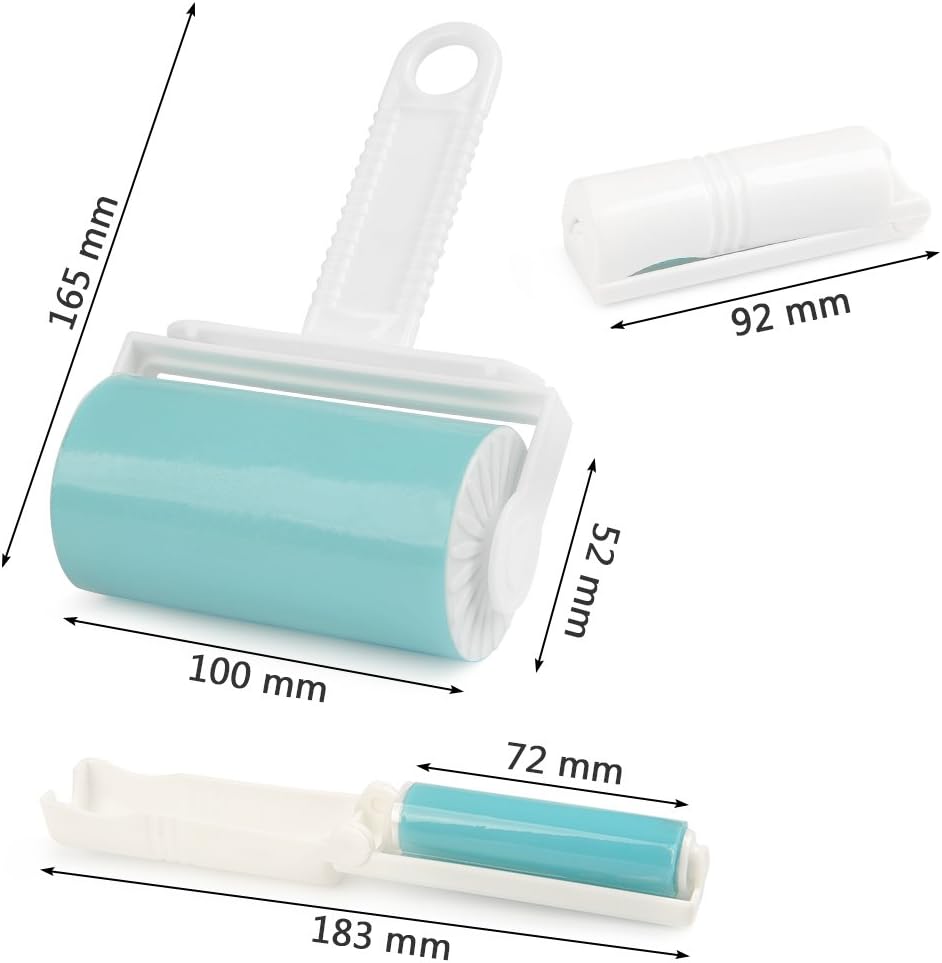 2 Stück Wiederverwendbare Waschbare Fussel-Rolle Klebrige Abwaschbar Staub Fusselrolle Faltbare Stic