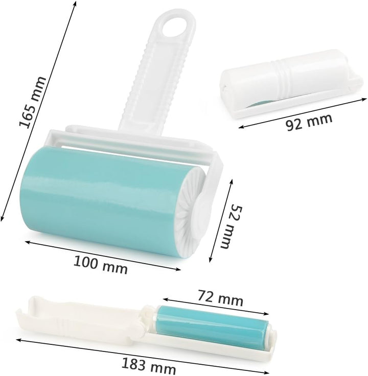 2 Stück Wiederverwendbare Waschbare Fussel-Rolle Klebrige Abwaschbar Staub Fusselrolle Faltbare Stic