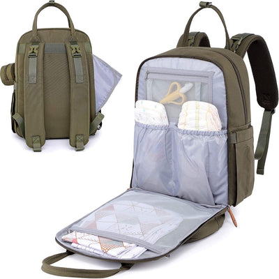 BabbleRoo Baby Wickeltasche/Rucksack, Wickelrucksack lässige Wickeltaschen Armeegrün