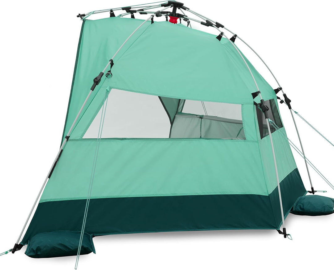 qeedo Quick Bay Strandmuschel für 2 Personen mit UV-Schutz 80+ und 360° Panorama View - leichtes Str