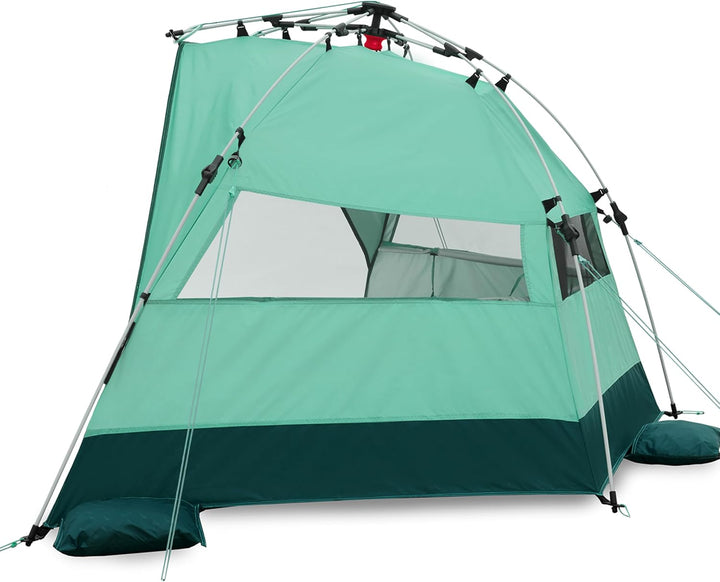 qeedo Quick Bay Strandmuschel für 2 Personen mit UV-Schutz 80+ und 360° Panorama View - leichtes Str