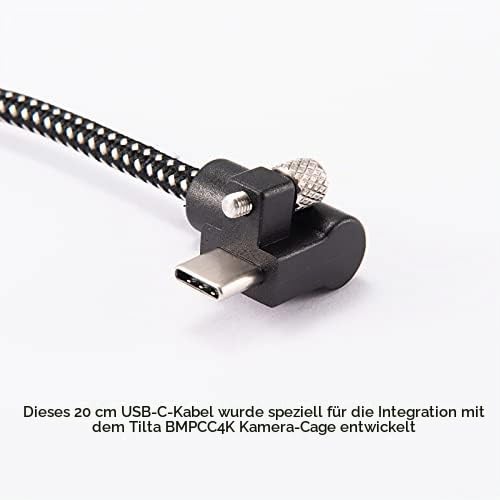 Tilta Kabel für BMPCC 4K, 90 Grad, 20 cm, Schwarz CB-USBC-20