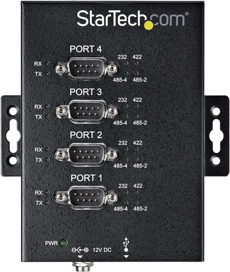 StarTech.com 4 Port industrieller USB auf RS232/ 422/ 485 Serieller Adapter - 15kv ESD Schutz - USB