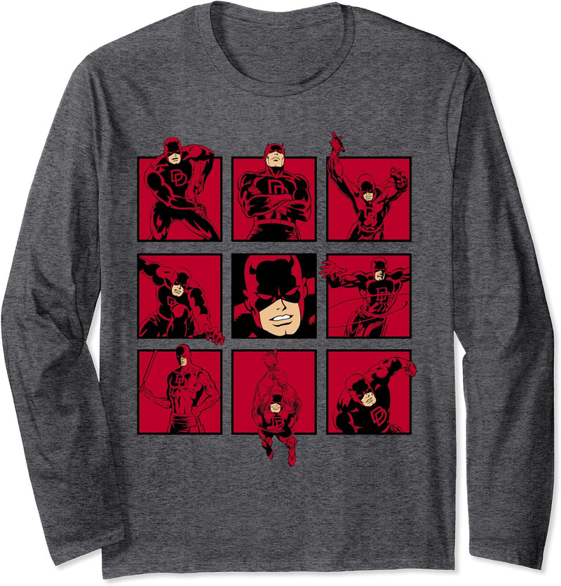 Marvel Daredevil Comic Portrait Panels Langarmshirt