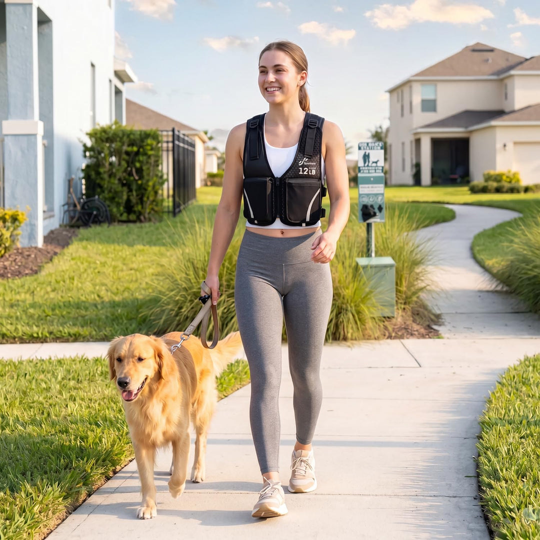 Sportneer 0–5,4 kg Verstellbare Gewichtsweste für Walking, Schwarz