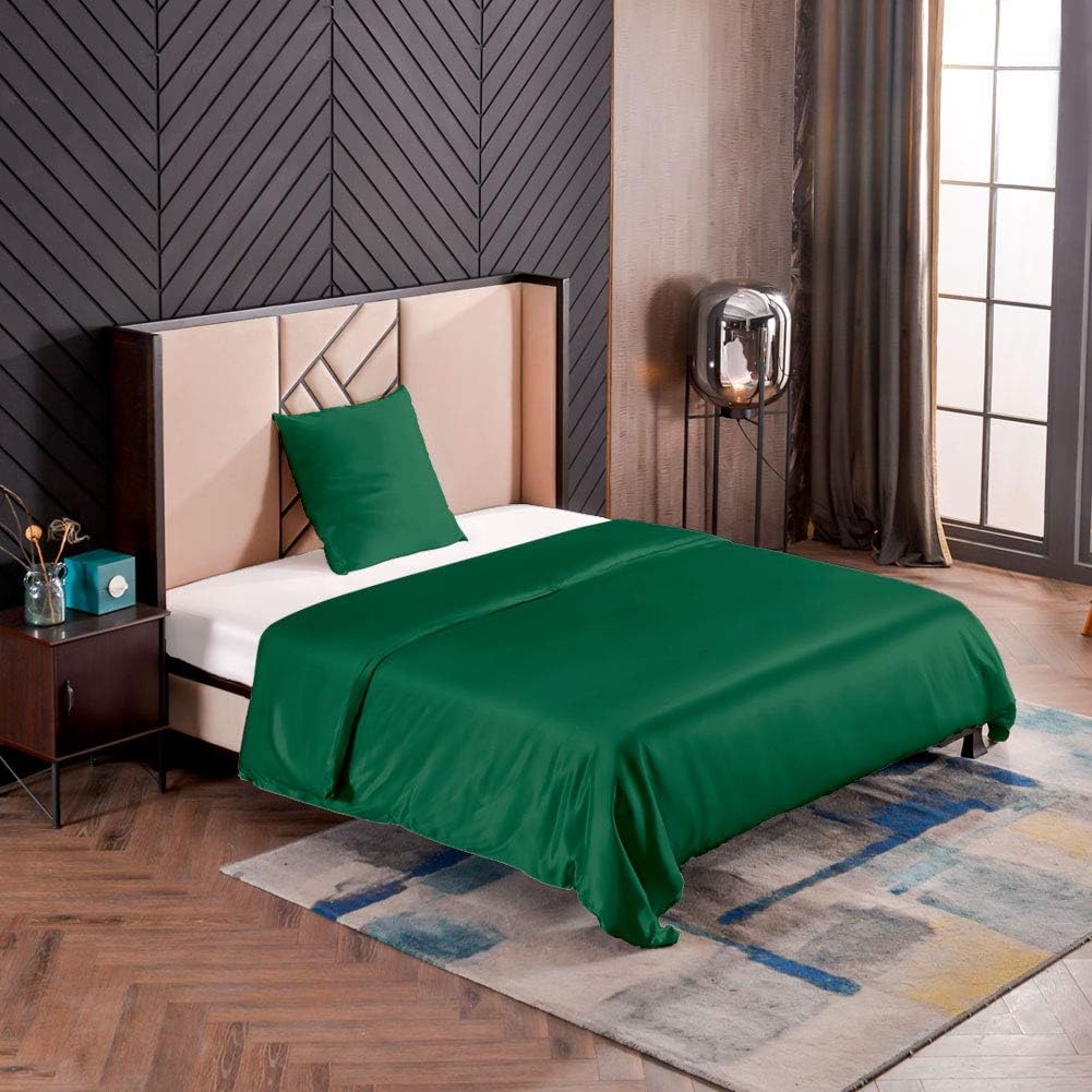 THXSILK Seidenbettwäsche Set 2 teilig, Bettbezug 155 x 220 cm und 80 x 80 cm Kissenbezug, Hypoallerg