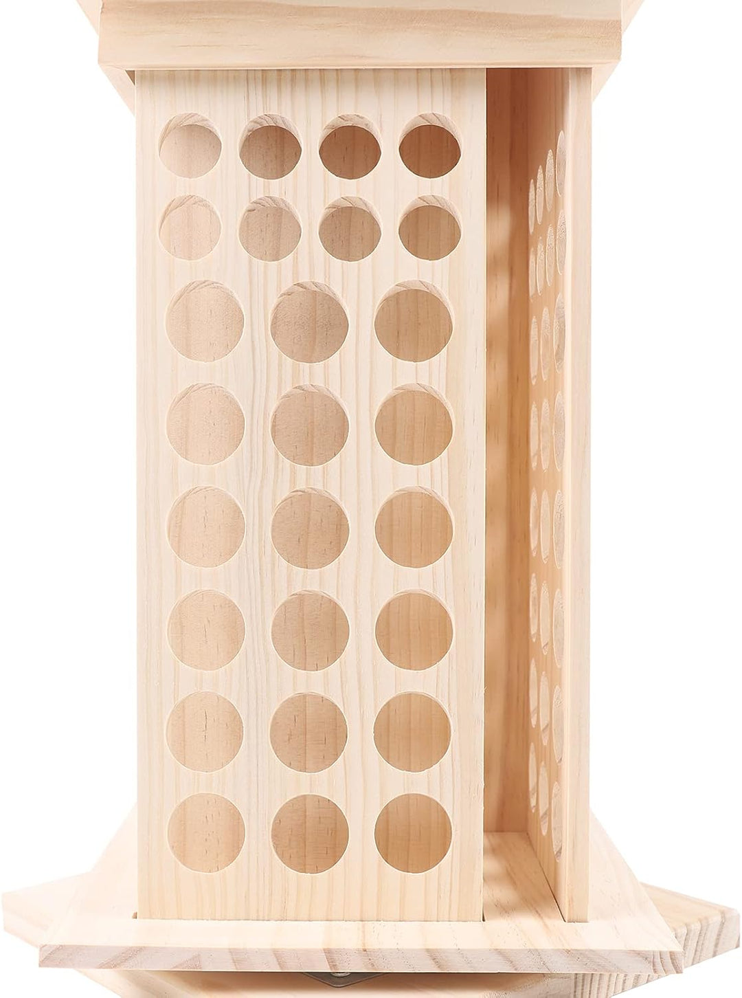 Drehbarer Ätherisches Öl Display Ständer, Aufbewahrungsbox aus Holz mit 104 Löcher 4 Seiten, Nagella