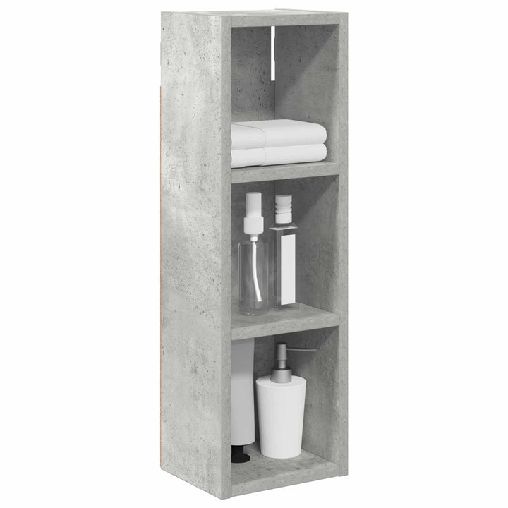 vidaXL Badezimmer-Wandschrank mit Regal Betongrau 20 x 16 x 62,5 cm, Moderner Badschrank, rechteckig