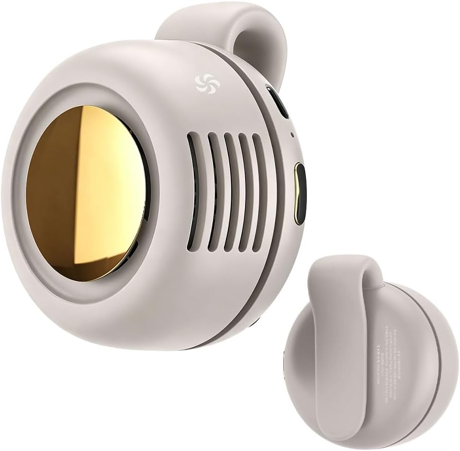Tragbarer Clip Ventilator, Leiser Mini Ventilator ohne Flügel, mit 3 Geschwindigkeiten & 360° Drehba