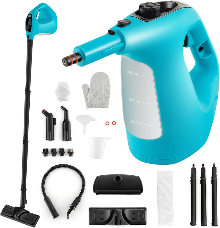 FANTASK 1500W Dampfreiniger in Grün mit 400L Tank, Temperatur: bis zu 125℃, Dampfreiniger Handgerät