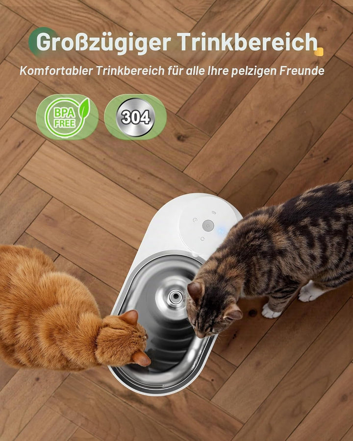 Gimars 4L UltraLeiser BPA-frei Katzenbrunnen Kabellos mit Bewegungsmelder, 5000mAh Akku, Trinkbrunne