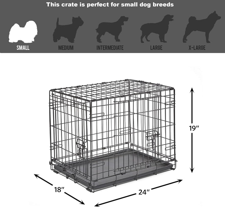 New World B24 Hundebox, mit Doppeltür, 61 cm, für kleine Hunderassen, mit auslaufsicherer Bodenwanne
