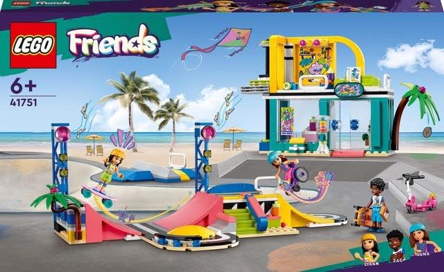 LEGO 41751 Friends Skatepark, Skateboard-Spielzeug für Mädchen und Jungen ab 6 Jahren, Mini-Puppen S