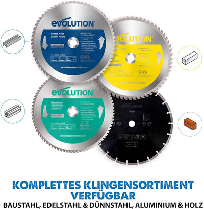 Evolution M305TCT-60CS - 305 mm Sägeblatt zum Sägen von Baustahl - Metall-Sägeblatt mit 60 Zähnen un