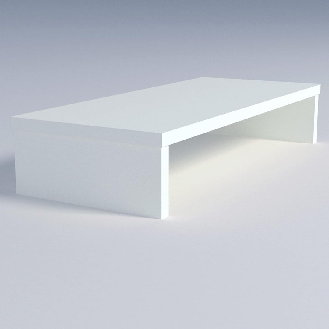 Henor Monitorständer TV-Bildschirmerhöhung in FSC® Holz 62 x 26.5 x 12 cm. Unterstützt 50 kg Weiss 6