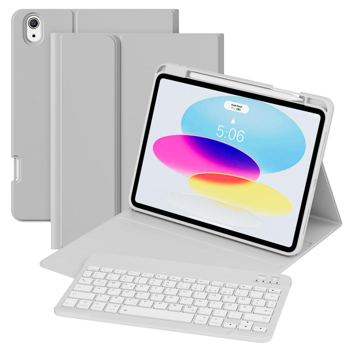 GKABXY Hülle mit Tastatur für iPad A16 11 Generation 2025/10 Generation 2022(11/10.9 Zoll), Soft TPU