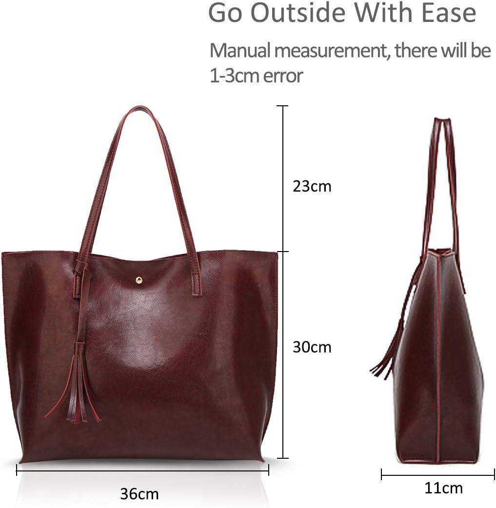 NICOLE&DORIS Damen Tote Tasche Handtasche Schultertasche aus PU-Leder Umhängetaschen Mode grosse Han
