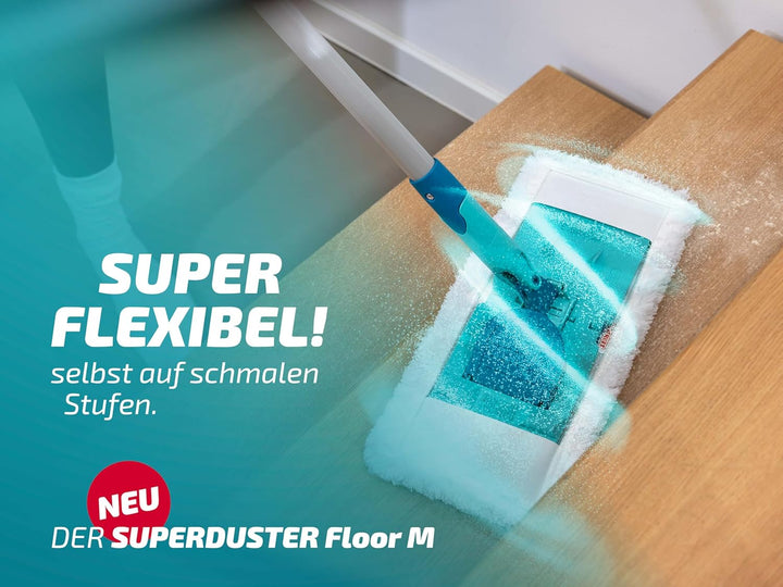 Leifheit SUPERDUSTER Floor M Staubbezug 2er Set, waschbarer Staubmopp für Bodenreinigung, trocken ei