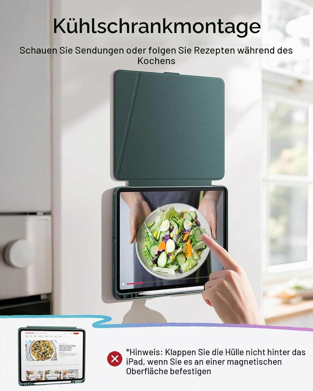 ESR Hülle für iPad Air 13 Zoll (2026/2025/2024) M4/M3/M2, Vertikale Stand, Mehrere Standwinkel, Ultr