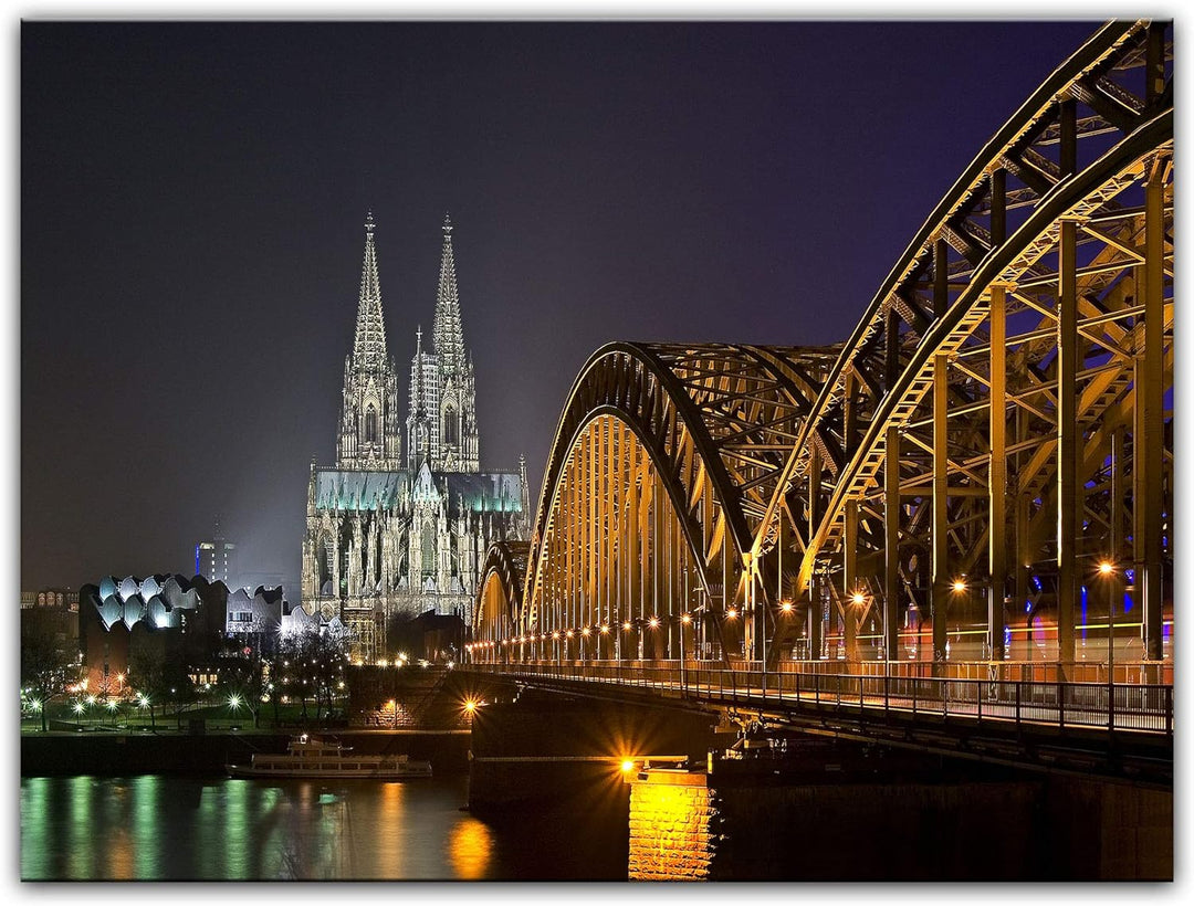 Bilderdepot24 Bild auf Leinwand | Kölner Dom in 60x50 cm als Wandbild | Wand-deko Dekoration Wohnung