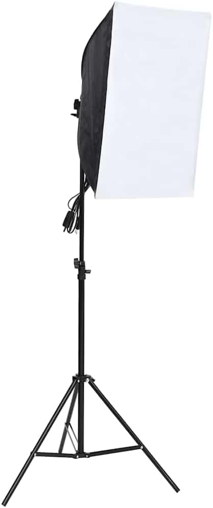 Fotostudio-Set mit LED Lichtset, Softbox, Reflektor, Stativ und Hintergrund, 5 farbige Stoffhintergr