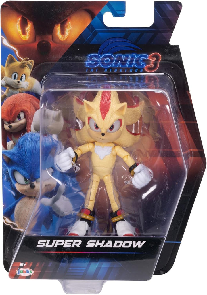 Sonic The Hedgehog Sonic 3 Movie Super Shadow Actionfigur von Jakks Pacific, 13 cm gross, hochbewegl