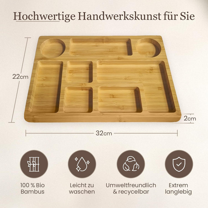 Lukata Snackbrett – Kleines Wurstbrett für Snacks, Käse und Vorspeisen – langlebige Servierplatte au