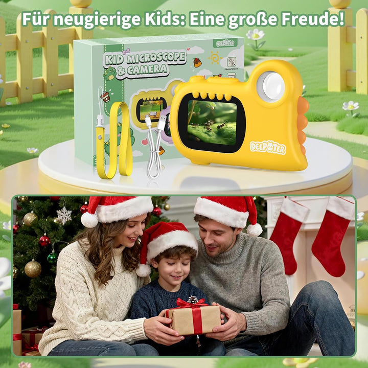 2 in 1 Mikroskop für Kinder, Deepoter 1000X Mikroskop Digital mit 2.0" IPS, Handy USB Mikroskop mit