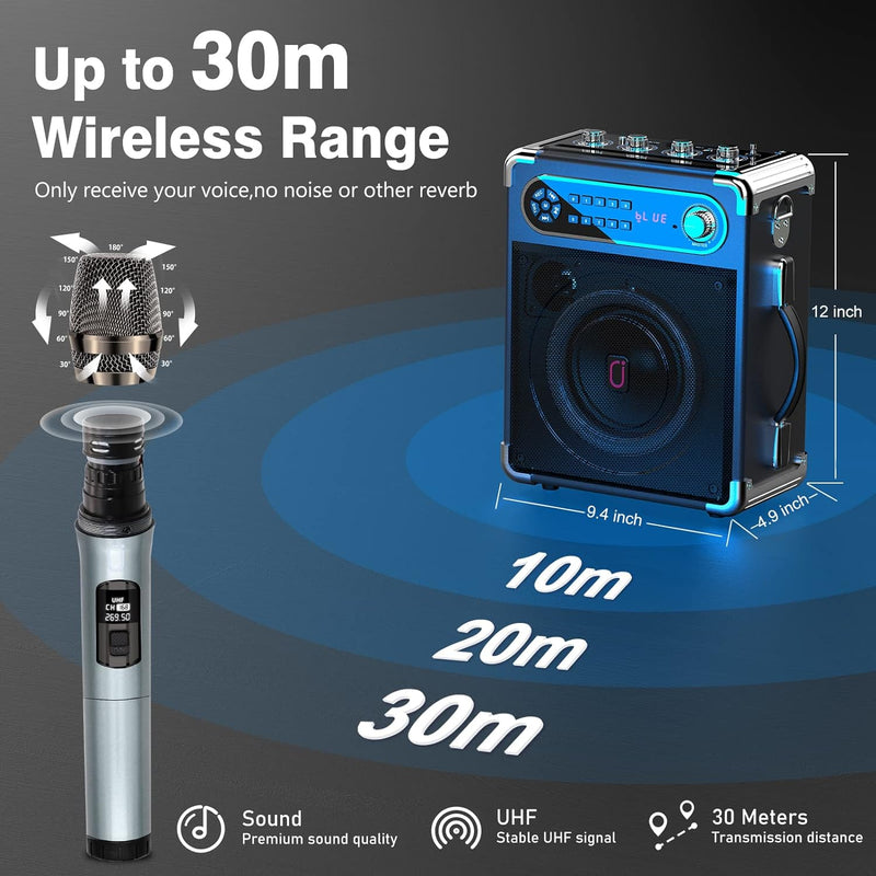 JYX Karaoke Maschine, Karaoke Anlage mit 3 Mikrofonen, Tragbare Bluetooth Lautsprecher für Erwachsen