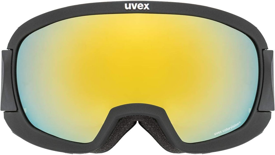 Uvex Unisex Contest Cv Skibrille (1er Pack) Einheitsgrösse black mat/gold-green, Einheitsgrösse blac