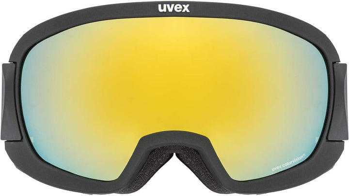 Uvex Unisex Contest Cv Skibrille (1er Pack) Einheitsgrösse black mat/gold-green, Einheitsgrösse blac