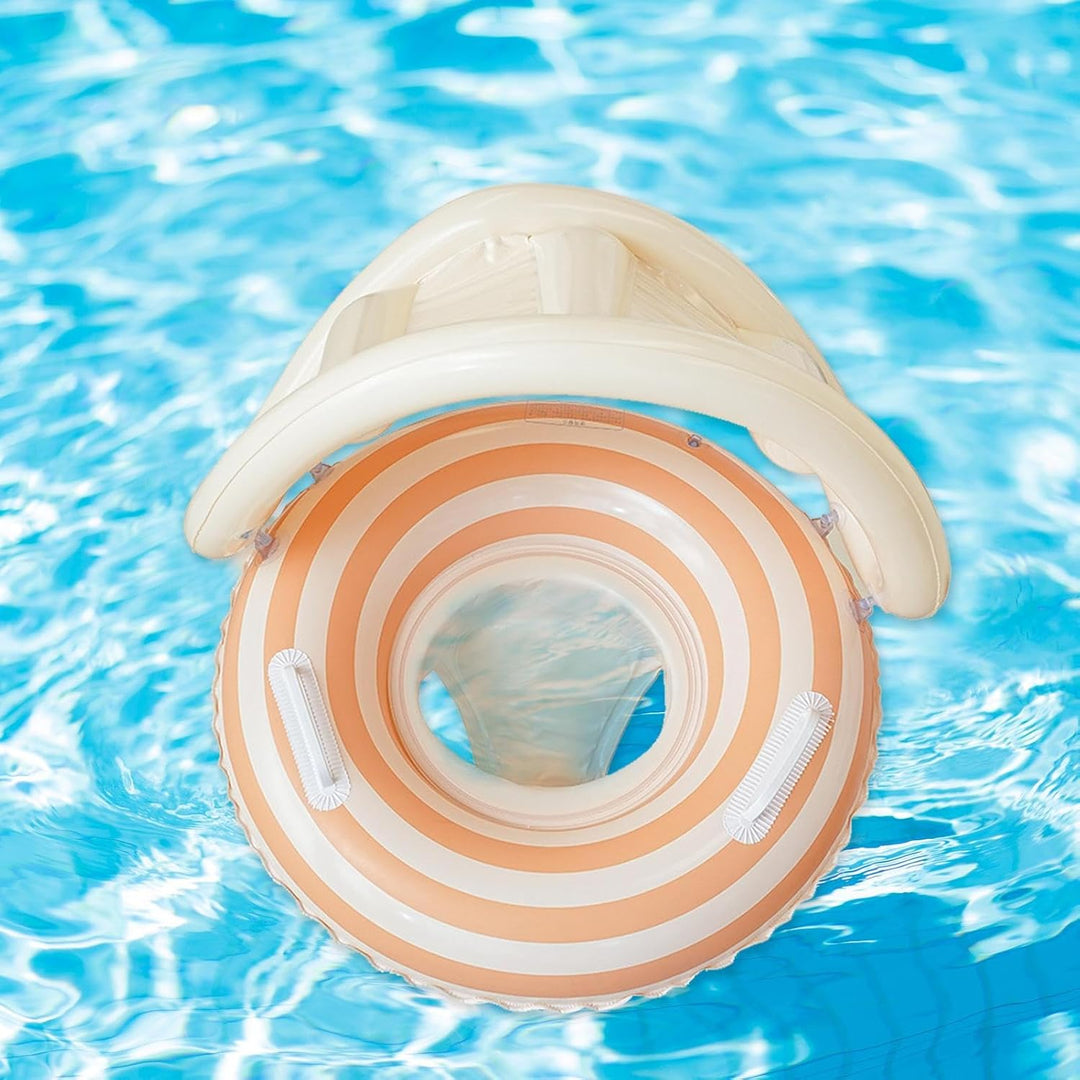 Baby Schwimmreifen Mit Sonnendach - Kleinkinder Schwimmhilfe Aufblasbar - Schwimmring Mit UV-Schutz