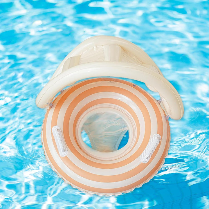 Baby Schwimmreifen Mit Sonnendach - Kleinkinder Schwimmhilfe Aufblasbar - Schwimmring Mit UV-Schutz